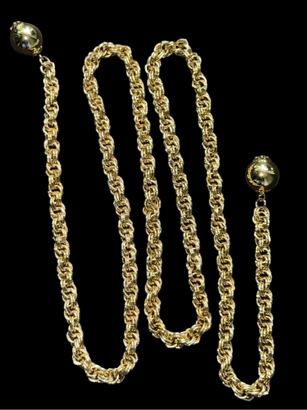 Vintage Lariat Gold Rope Necklace